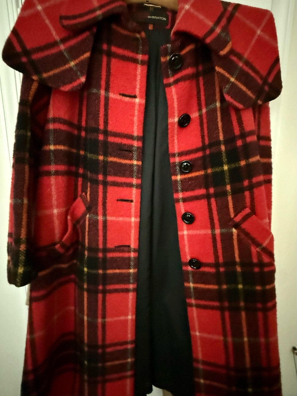 Made in England 100% Wool Tartan Plaid Coat